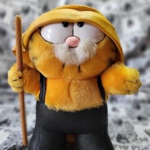 Vintage Old man fishing stuffed Garfield